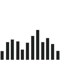 Black sound wave. Music audio frequency, sound line wave, electronic radio signal, volume level symbol. Vector curve radio waves