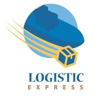 Logistics freight transportation flat simple logo design. International trade and logistic vector design. Sea and air cargo services logotype