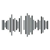 Black sound wave. Music audio frequency, sound line wave, electronic radio signal, volume level symbol. Vector curve radio waves