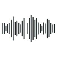 Black sound wave. Music audio frequency, sound line wave, electronic radio signal, volume level symbol. Vector curve radio waves