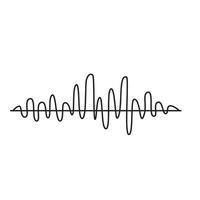 Black sound wave. Music audio frequency, sound line wave, electronic radio signal, volume level symbol. Vector curve radio waves