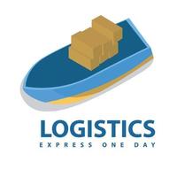 Logistics freight transportation flat simple logo design. International trade and logistic vector design. Sea and air cargo services logotype