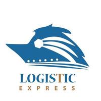 Logistics freight transportation flat simple logo design. International trade and logistic vector design. Sea and air cargo services logotype