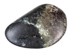 pulido olivinita Roca aislado en blanco foto