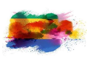 Gabon Watercolor Painted Flag photo