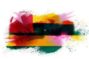 Togo Watercolor Painted Flag photo