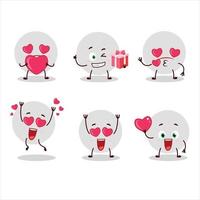 Volley ball cartoon character with love cute emoticon vector