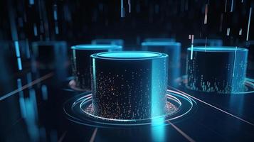 3D rendering of abstract technology concept. Digital data transfer and communication photo