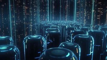 3D rendering of abstract technology concept. Digital data transfer and communication photo
