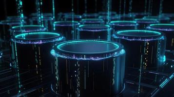 3D rendering of abstract technology concept. Digital data transfer and communication photo