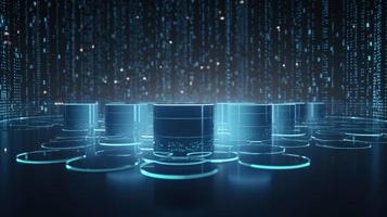 3D rendering of abstract technology concept. Digital data transfer and communication photo