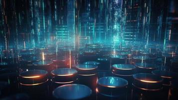 3D rendering of abstract technology concept. Digital data transfer and communication photo