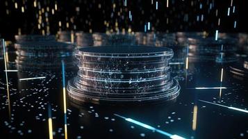 3D rendering of abstract technology concept. Digital data transfer and communication photo