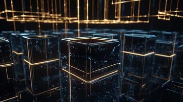 3D rendering of abstract technology concept. Digital data transfer and communication photo