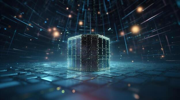 3d representación de resumen tecnología concepto. digital datos transferir y comunicación foto