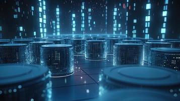 3D rendering of abstract technology concept. Digital data transfer and communication photo