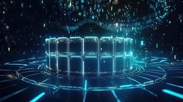 3D rendering of abstract technology concept. Digital data transfer and communication photo