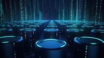 3D rendering of abstract technology concept. Digital data transfer and communication photo