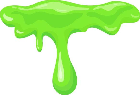 Green sticky liquid. Shiny dripping slime. Set transparent