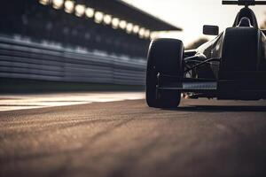 el internacional carrera pista con un carrera coche. vacío carrera pista con carrera coche. generativo ai. foto