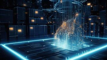 3d representación de resumen tecnología concepto. digital datos transferir y comunicación foto