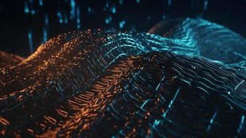 3D rendering of abstract technology concept. Digital data transfer and communication photo