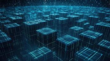 3D rendering of abstract technology concept. Digital data transfer and communication photo