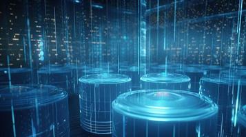 3D rendering of abstract technology concept. Digital data transfer and communication photo