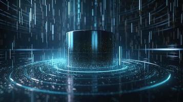 3D rendering of abstract technology concept. Digital data transfer and communication photo