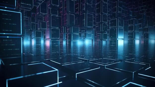 3d representación de resumen tecnología concepto. digital datos transferir y comunicación foto