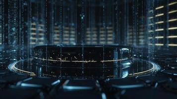 3D rendering of abstract technology concept. Digital data transfer and communication photo