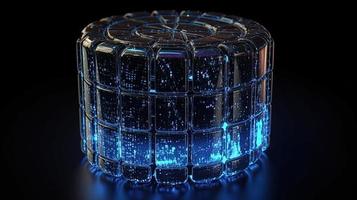 3D rendering of abstract technology concept. Digital data transfer and communication photo