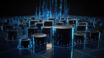 3D rendering of abstract technology concept. Digital data transfer and communication photo