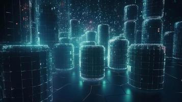 3D rendering of abstract technology concept. Digital data transfer and communication photo