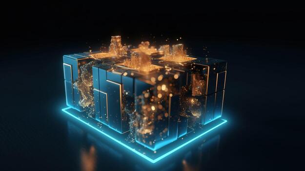 3d representación de resumen tecnología concepto. digital datos transferir y comunicación foto