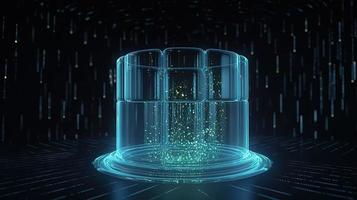 3D rendering of abstract technology concept. Digital data transfer and communication photo