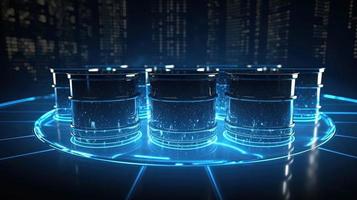 3D rendering of abstract technology concept. Digital data transfer and communication photo