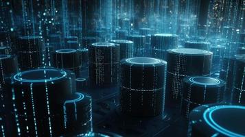 3D rendering of abstract technology concept. Digital data transfer and communication photo