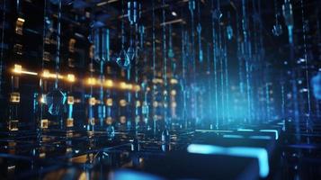 3D rendering of abstract technology concept. Digital data transfer and communication photo