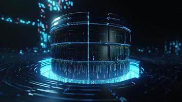 3D rendering of abstract technology concept. Digital data transfer and communication photo