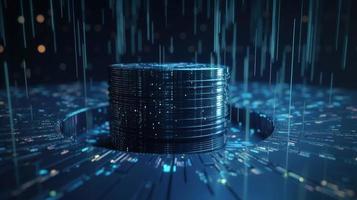 3D rendering of abstract technology concept. Digital data transfer and communication photo