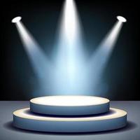 Spotlight shining on empty stage, Vector Illustration