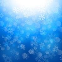 Winter background with beautiful various snowflakes, Vector Illustration