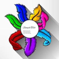 Colorful feathers cartoon sign background, Vector Illustration