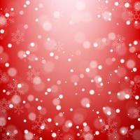 Falling snowflakes on red background, Vector Illustration