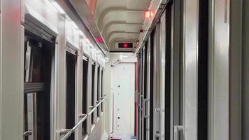 Corridor In The Sleeping Car Of Train. Rail Travel. video