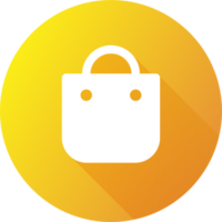 faire du shopping sac icône dans plat conception style. magasin sac signe pour la toile ou Commerce applications interface. png