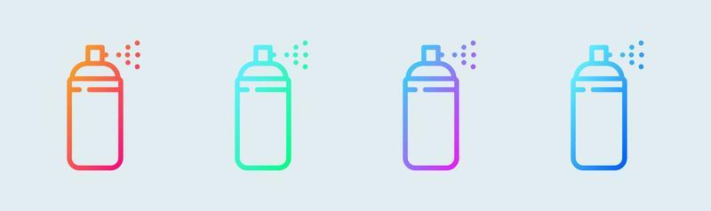 Airbrush line icon in gradient colors. Spray signs vector illustration.