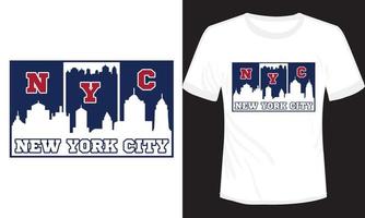 NYC, New York City typography vector t-shirt illustration