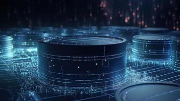 3D rendering of abstract technology concept. Digital data transfer and communication photo